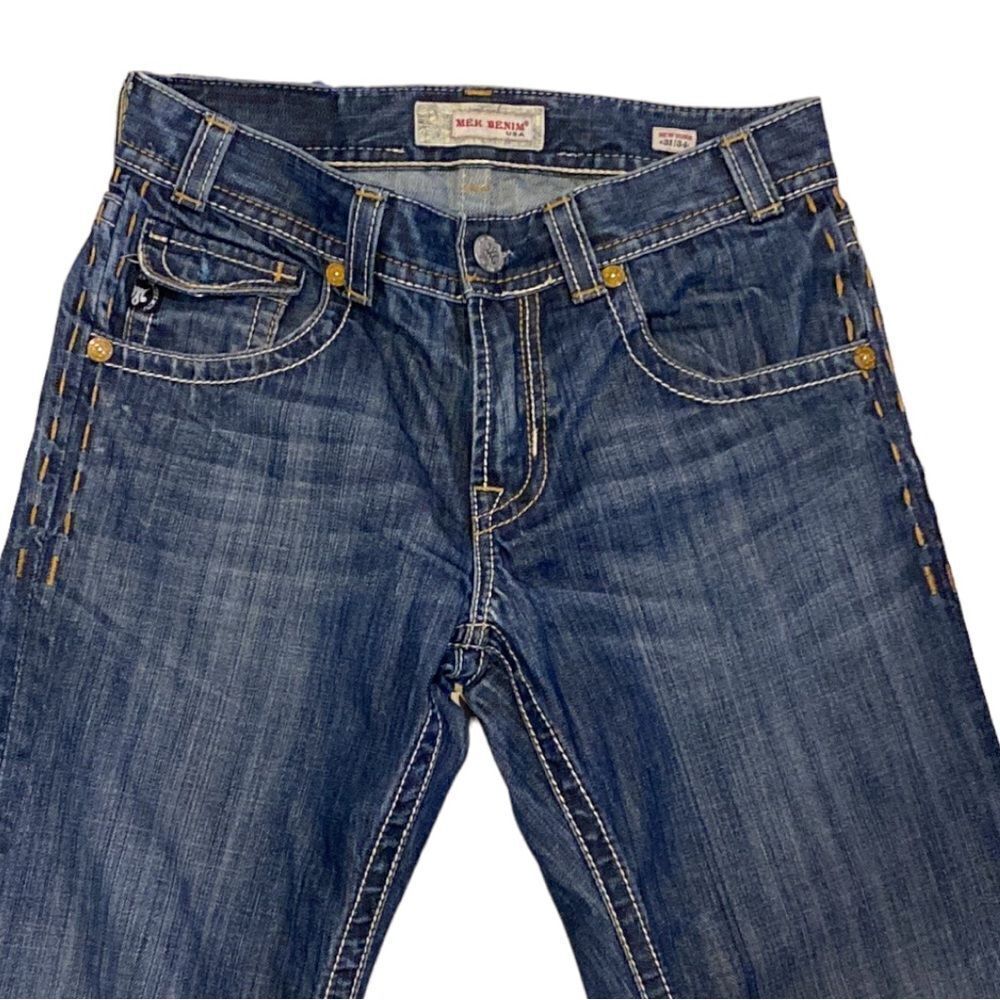 MEK Denim Men’s Straight Leg Destroyed Jeans 31x34